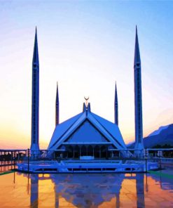 Faisal Mosque Islamabad paint by number