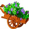 Floral Wheelbarrow paint by number
