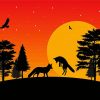 fox silhouette paint by numbers