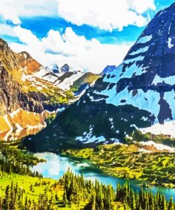 Glacier National Park Montana paint by number