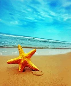 Golden Starfish paint by number