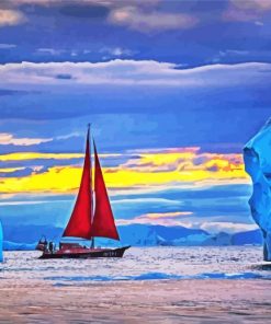 Greenland Sailboat paint by number