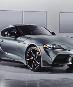 Grey Supra Sport Car paint by number