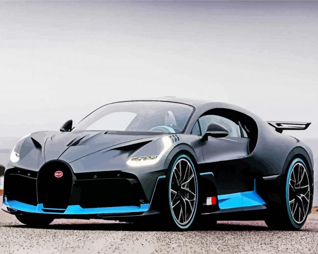 Grey Bugatti Divo paint by number