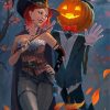 Halloween Witch Girl paint by numbers