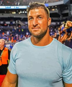 Handsome Footballer Tim Tebow paint by number