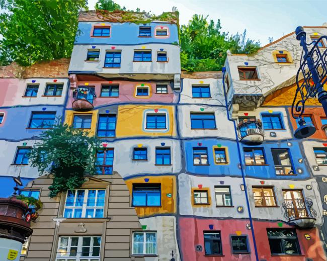 Hundertwasser House paint by number