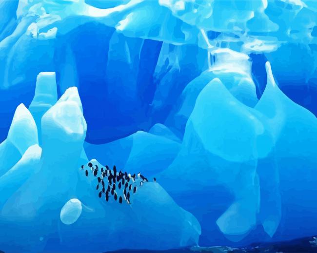 Ice Mountains In Antarctica paint by numbers