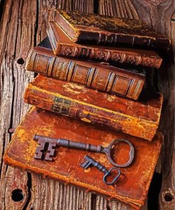 Keys On Antique Books paint by number