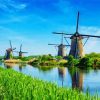 Kinderdijk Windmills Landscape paint by numbers