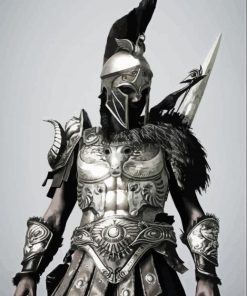 Monochrome Warrior paint by numbers