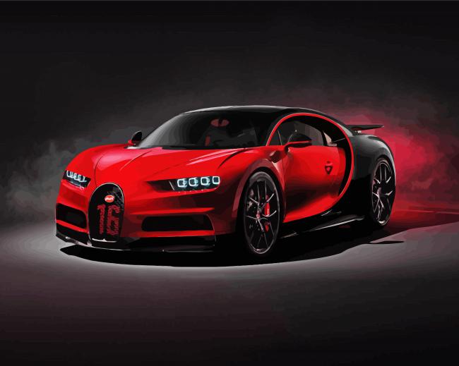 Red Bugatti paint by number