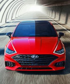 Red Hyundai Sonata paint by numbers