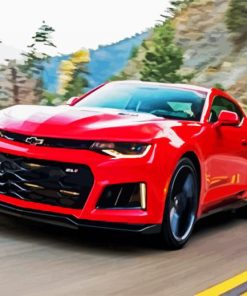 Red Chevrolet car paint by number