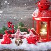 Red Christmas Lantern paint by numbers