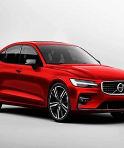 Red Volvo Sport Car paint by number