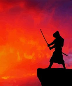 Samurai Silhouette paint by number