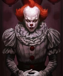 Scary Pennywise Clown paint by numbers