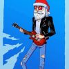 Skinny Santa Playing On Electric Ukulele paint by number