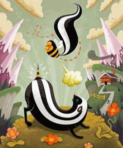skunk Illustration Art paint by numbers