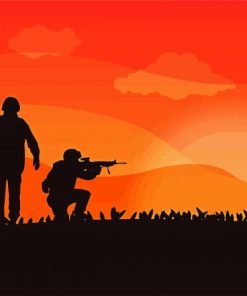 Soldier Silhouette paint by numbers