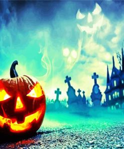 Spooky Halloween Pumpkin paint by numbers