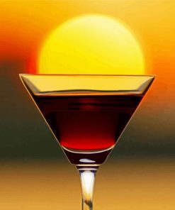 Sunset Glass Cup paint by numbers