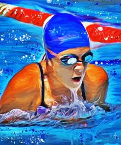 Swimmer Lady paint by number