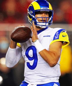 The American Football Quarterback Matthew Stafford paint by number