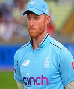 The English International Cricketer Ben Stokes paint by number