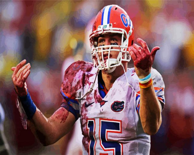 The American Footballer Tim Tebow paint by number