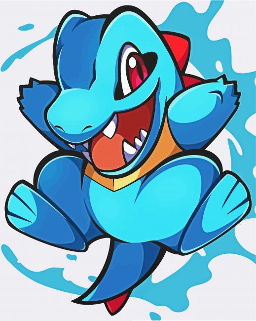 Totodile Pokemon paint by numbers