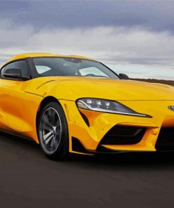 Yellow Toyota Supra Car paint by numbers