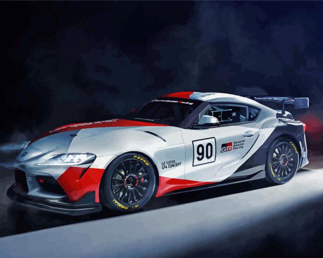 Toyota GR Supra Race Car paint by numbers