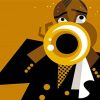 Trumpet Player Illustration paint by number