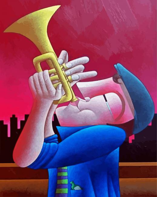 Trumpet Player Jazz paint by number