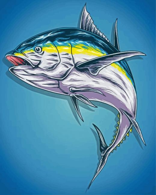 Tuna Fish Illustration paint by number
