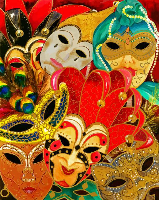 Venetian Masks paint by number