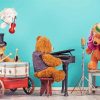 Vintage Musician Teddy Bears paint by numbers