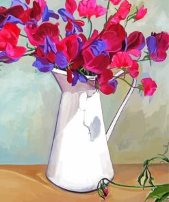 White Sweet Pea paint by number