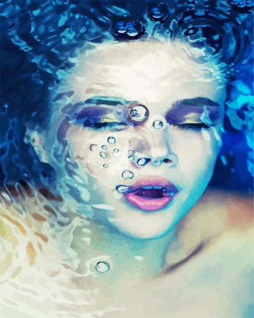 Woman Underwater paint by number
