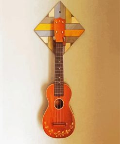 Wooden Brown Ukulele paint by number