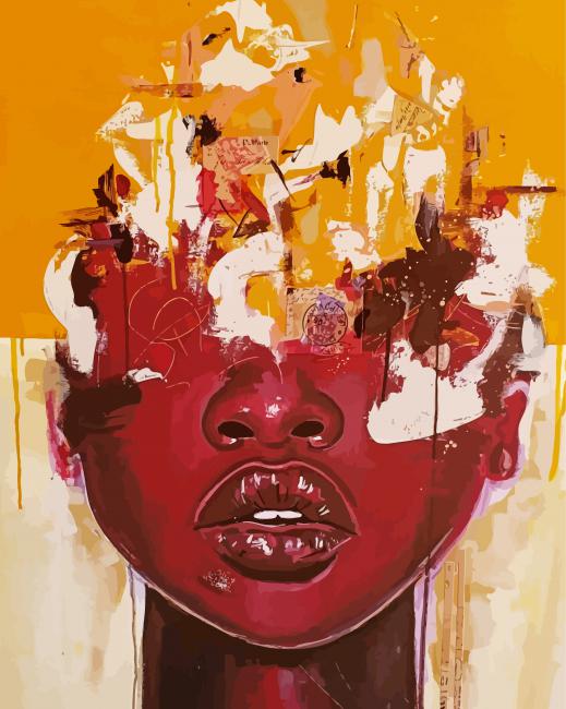 Abstract African Woman paint by numbers