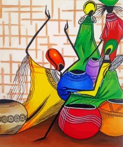Abstract African Women paint by numbers