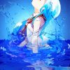 Cute Water Anime Girl paint by numbers