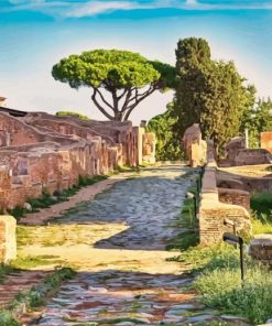 Ancient Ostia Antica paint by numbers