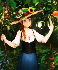 Anime Girl In Fruits Garden paint by numbers