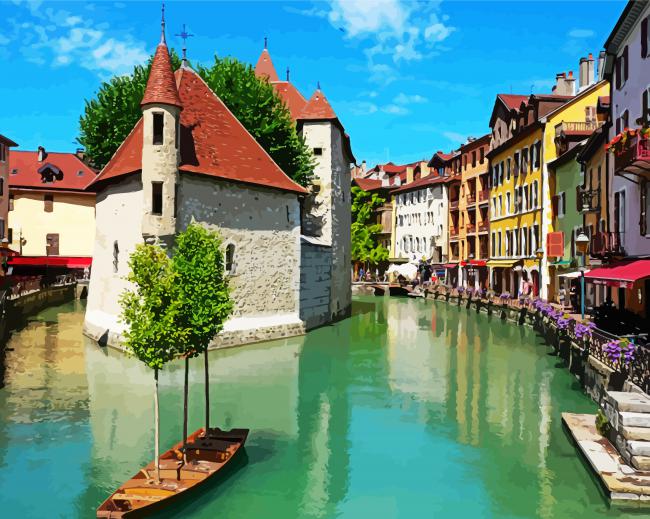 Annecy City France paint by number