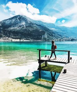 Annecy Lake Travel paint by number