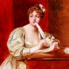 Antique Lady Writing Letter paint by number